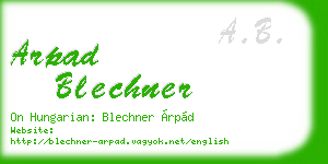 arpad blechner business card